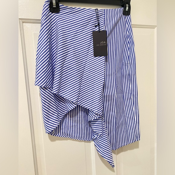 J.O.A. High low mini skirt blue white stripe NWT - Picture 3 of 16